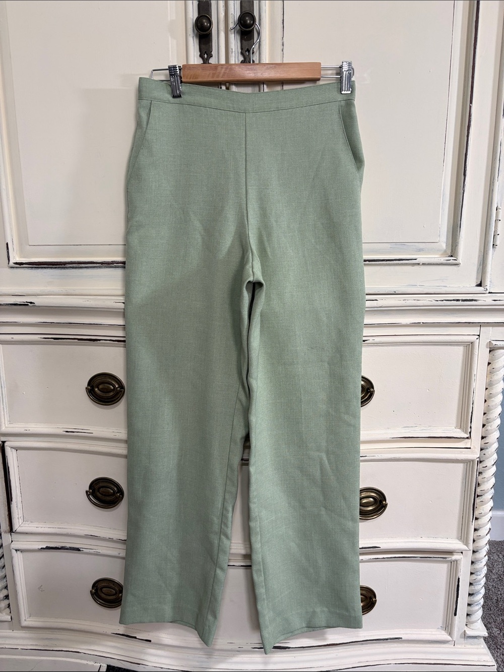 Alfred Dunner Light Sage Wide-Leg Pants